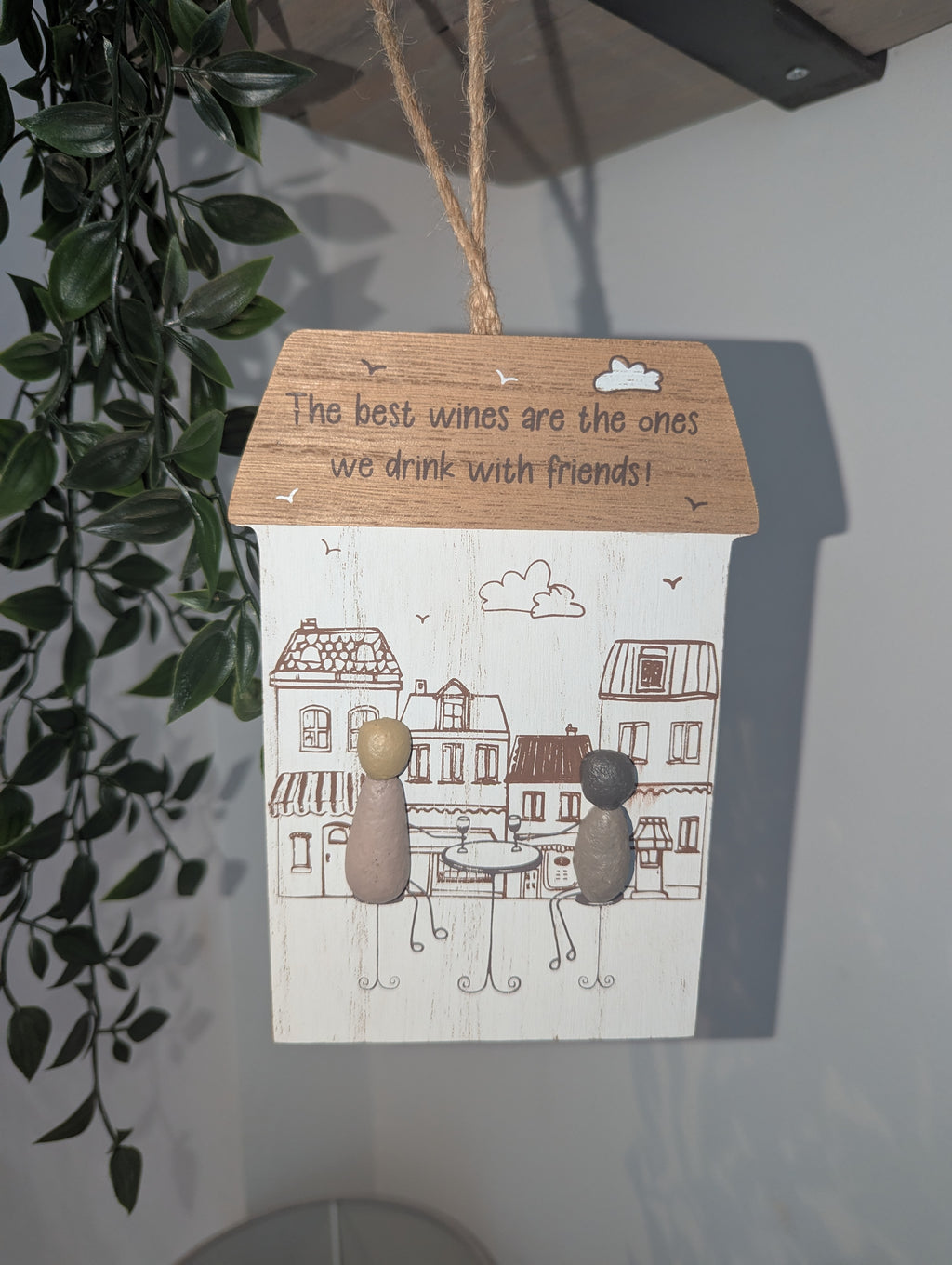 Rustic Wooden Wine Plaque – “The Best Wines Are the Ones We Drink with Friends”