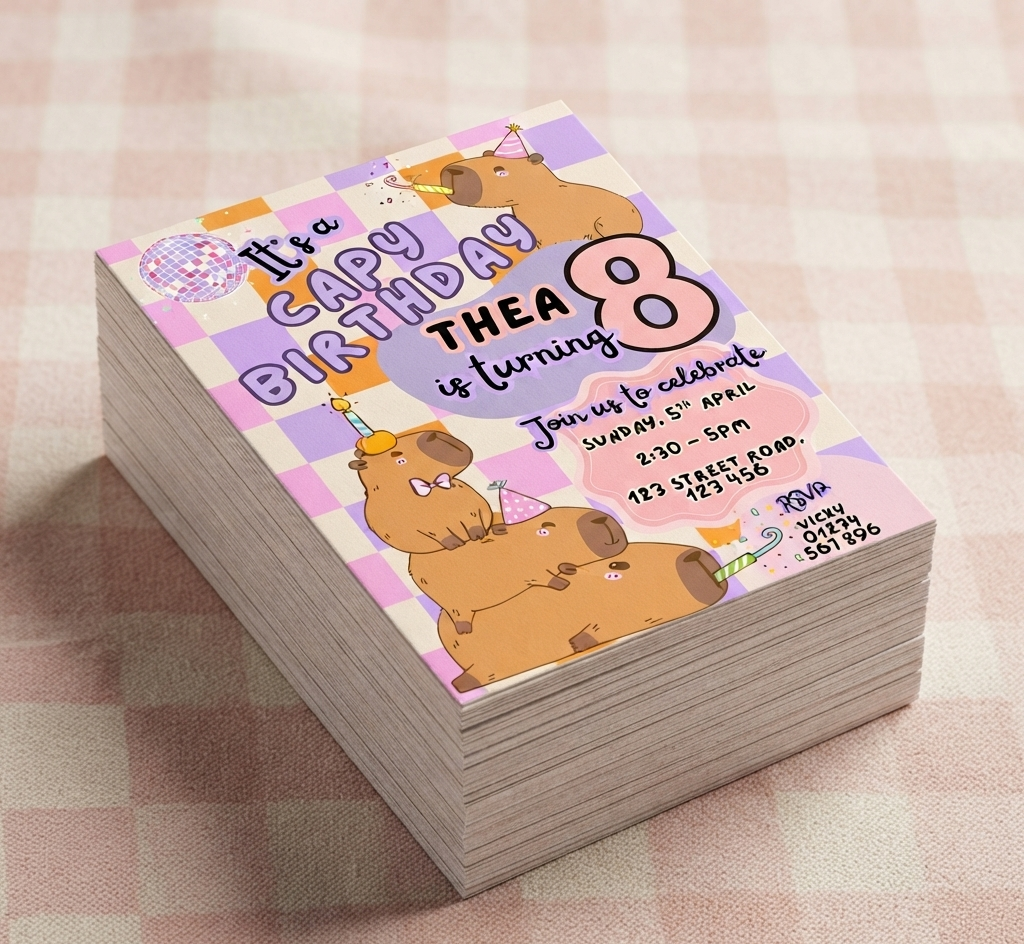 It's a Capy Birthday - Personalised Party Invitations