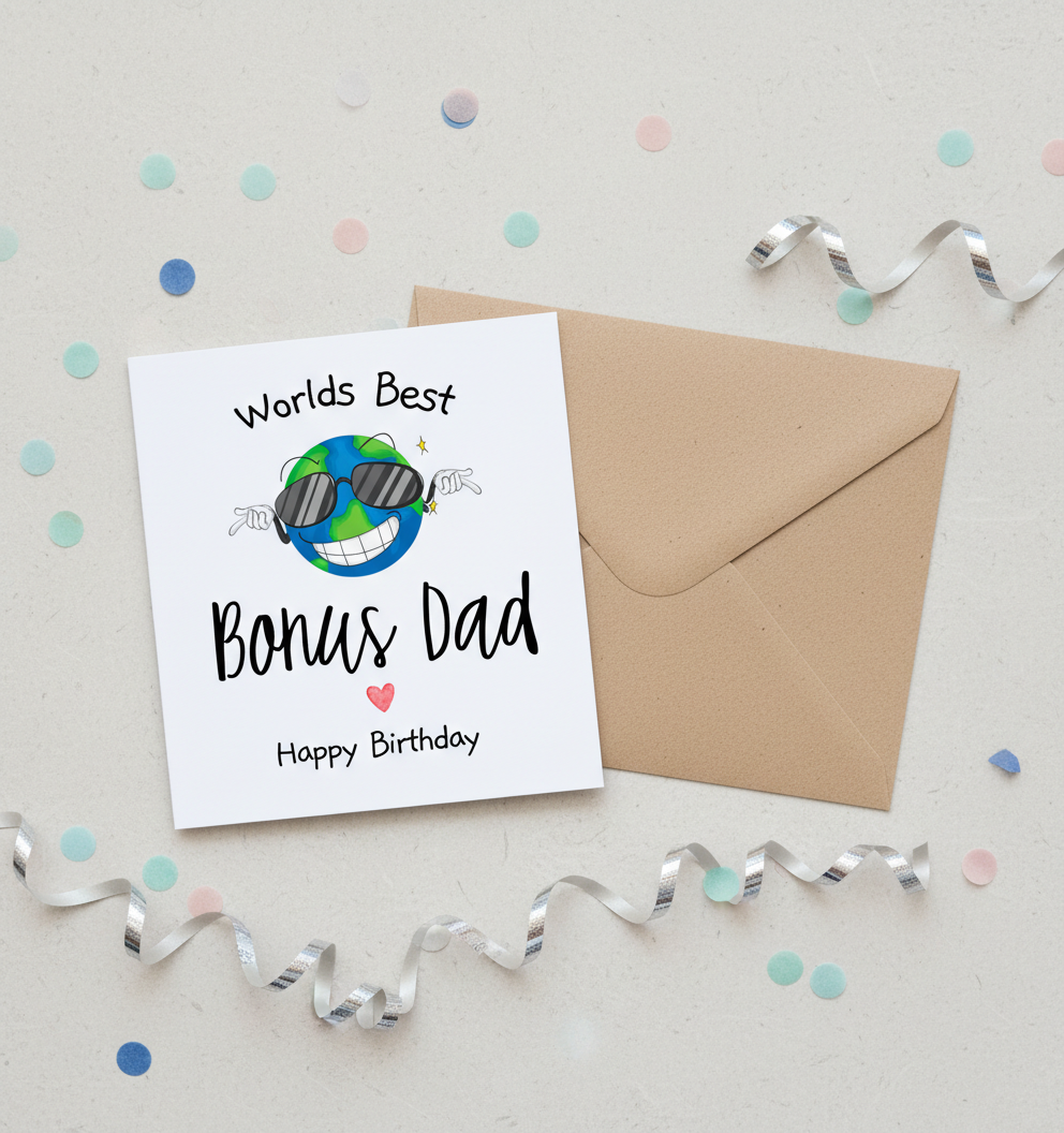 World’s Best Bonus Dad Birthday Card