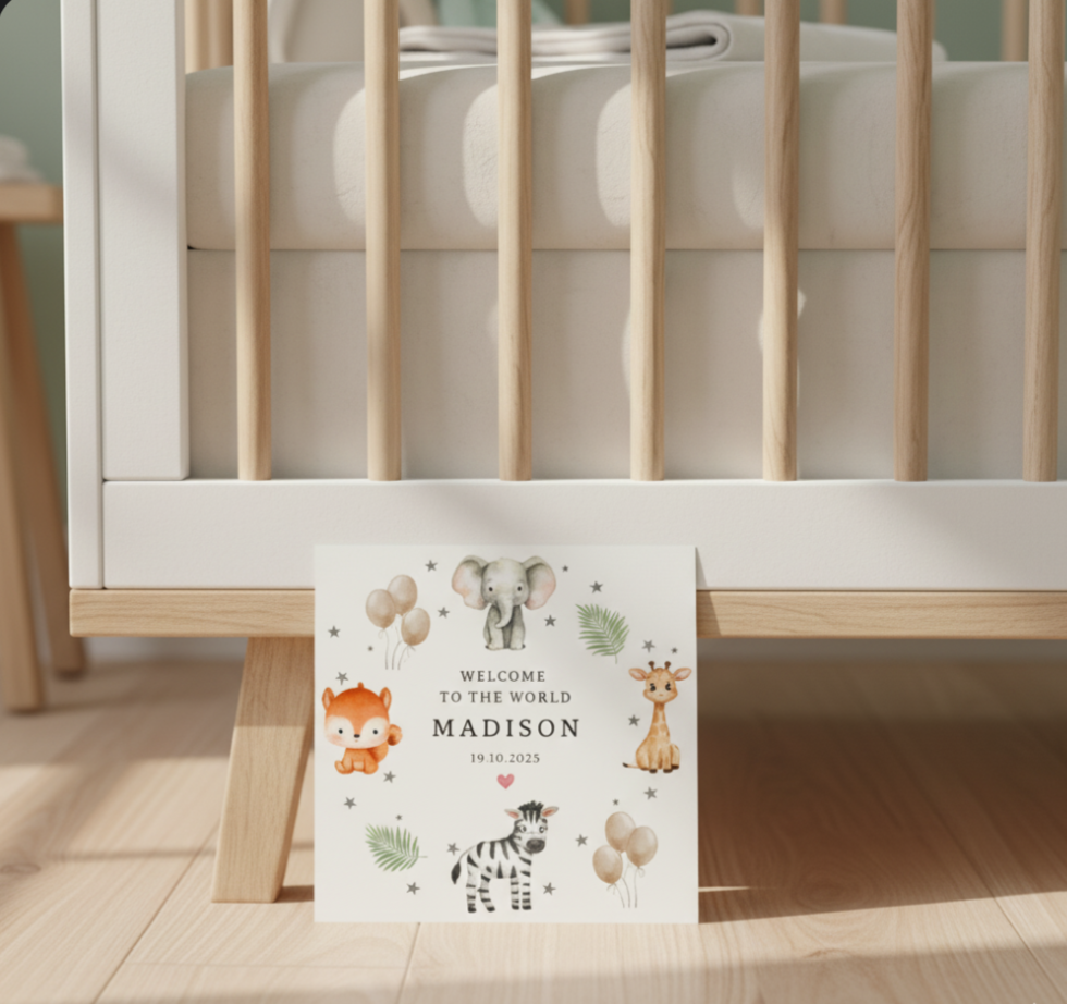 Welcome to the World Personalised Newborn Card