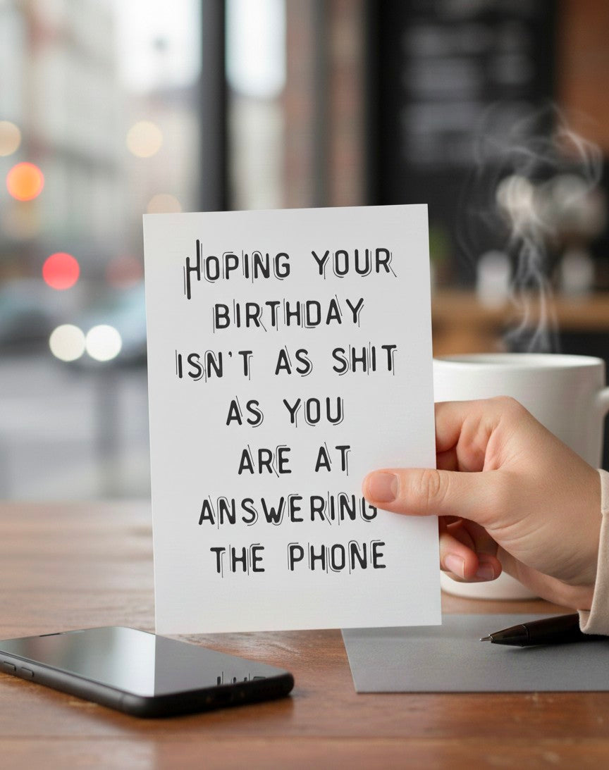 Answering The Phone Birthday Card