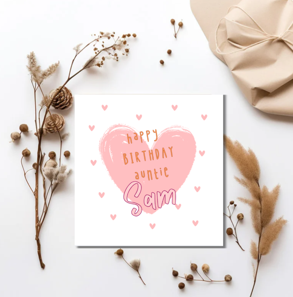 Personalised Auntie Birthday Card