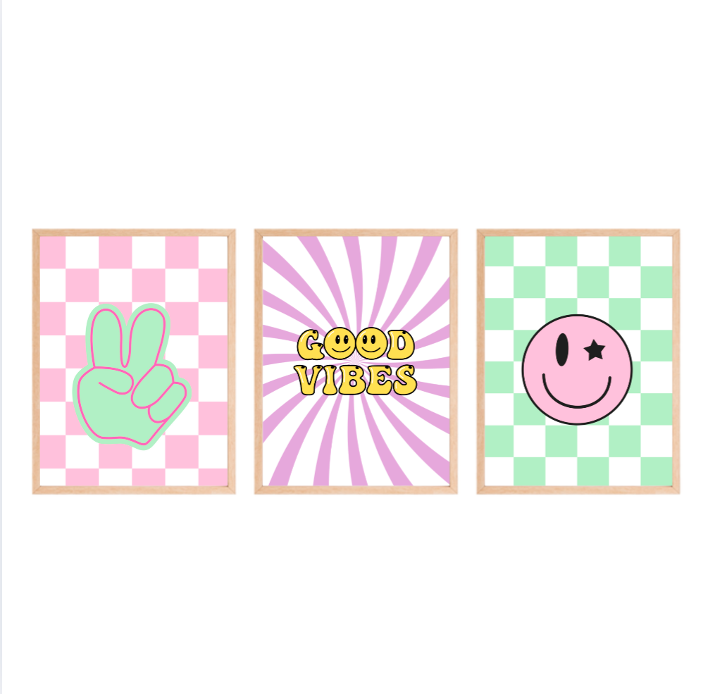Good Vibes Nursery Wall Art Set of 3