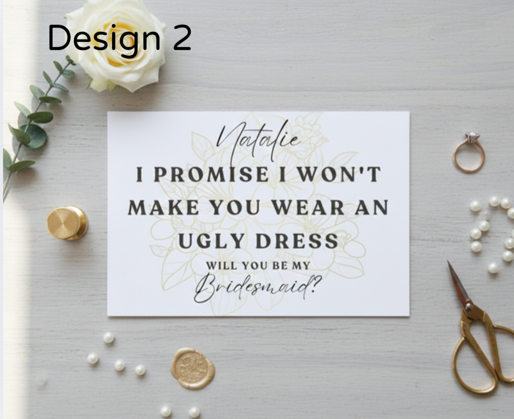 Bridesmaid & Made Of Honour Proposal Cards