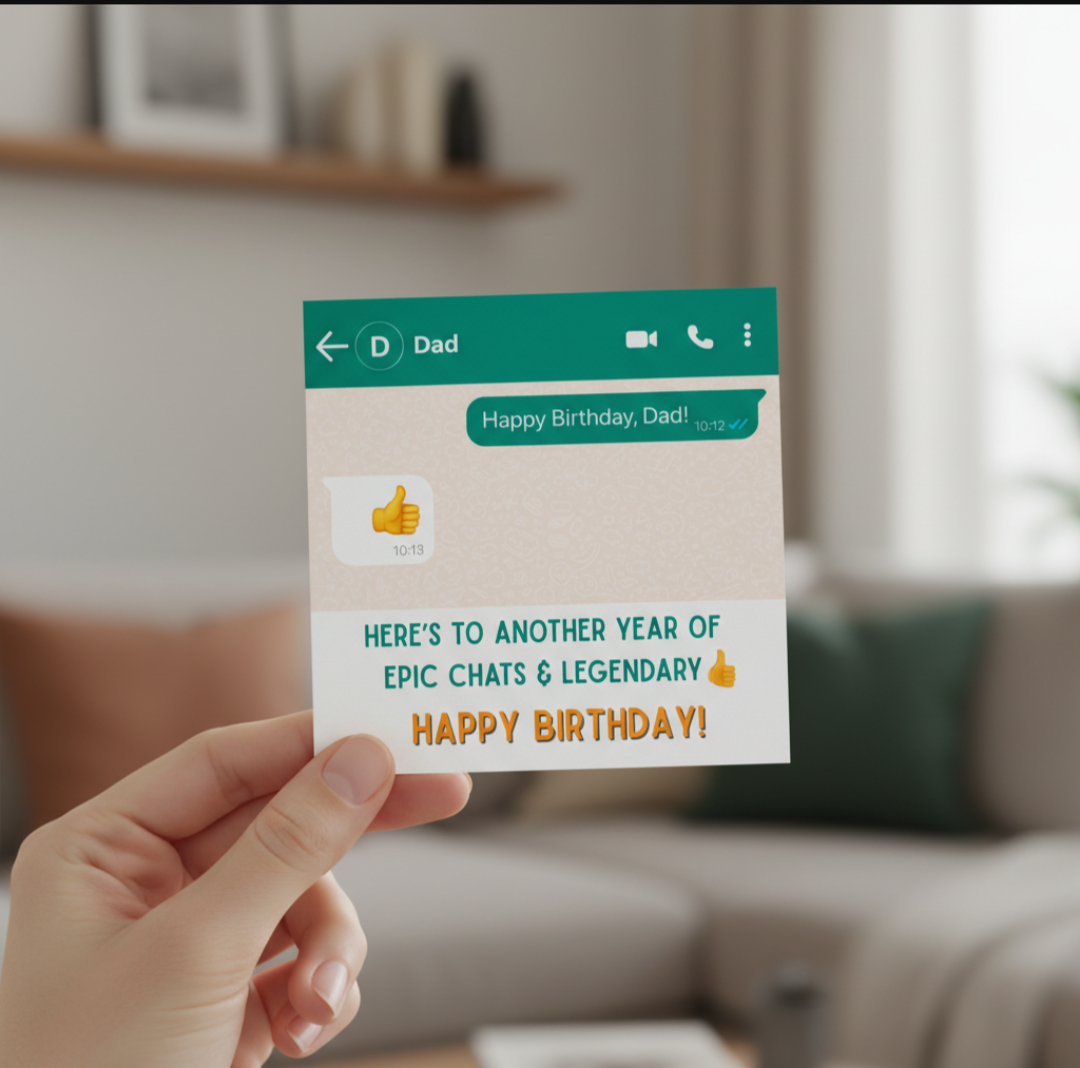 Funny Dad Birthday Card – Message App Style