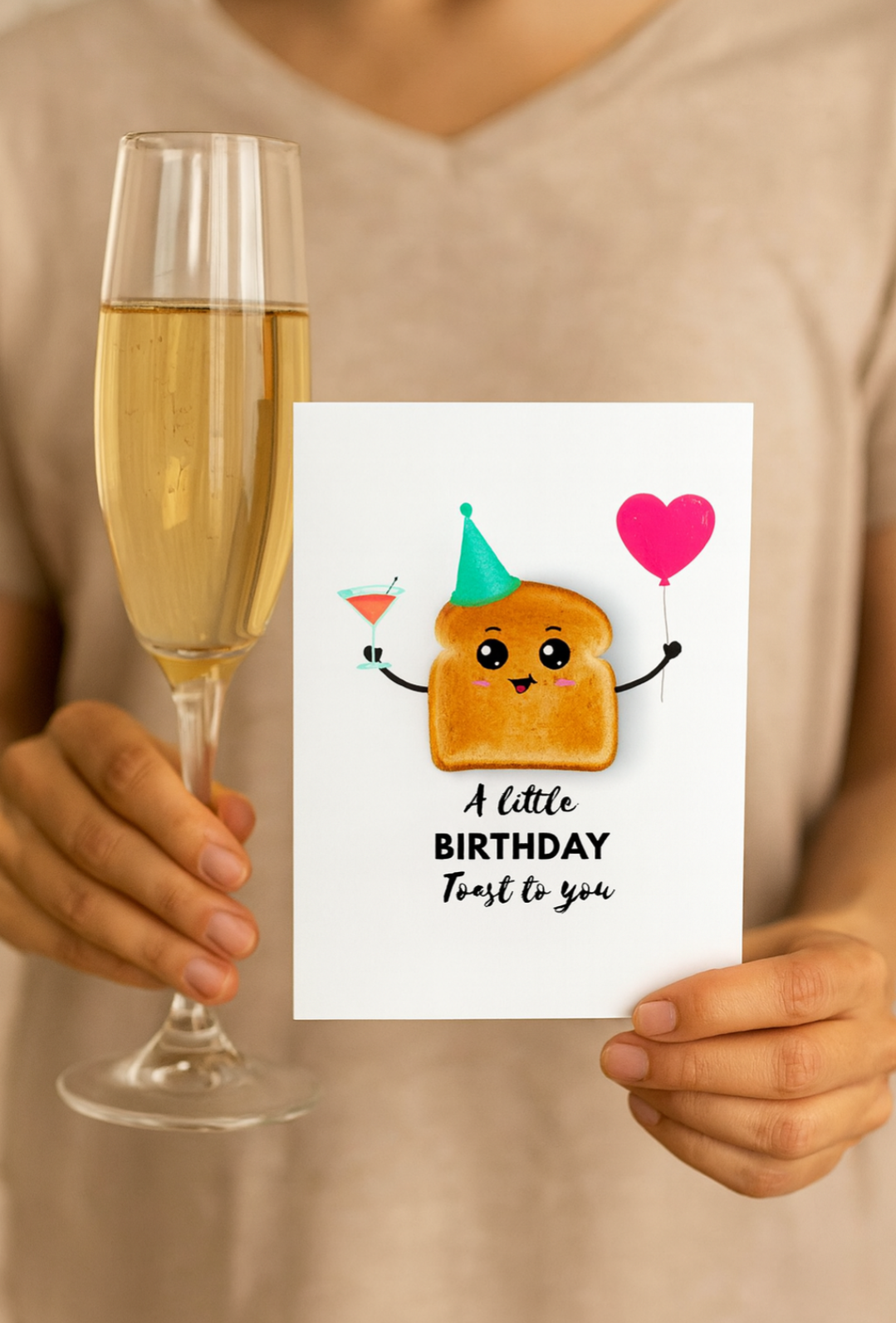 A Little Toast To You Birthday Card