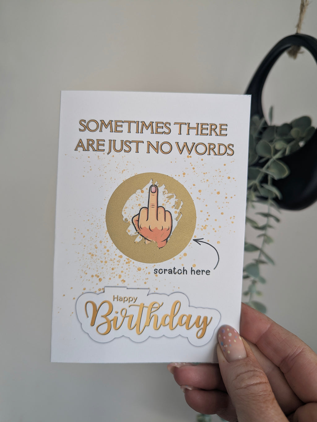 No Words Rude Birthday Scratch Card
