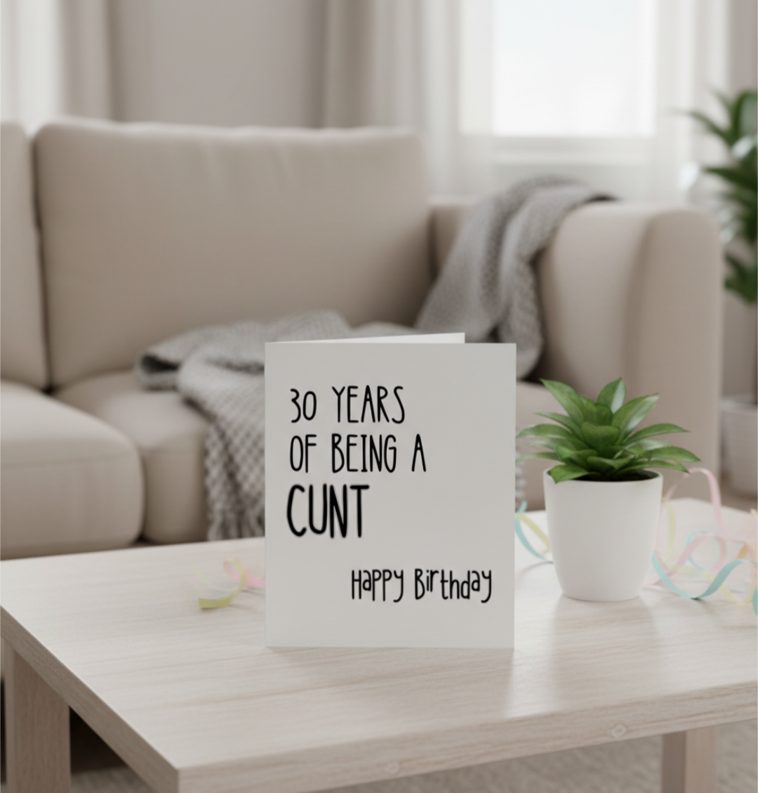 Funny 30th Birthday Card – Square Milestone Card
