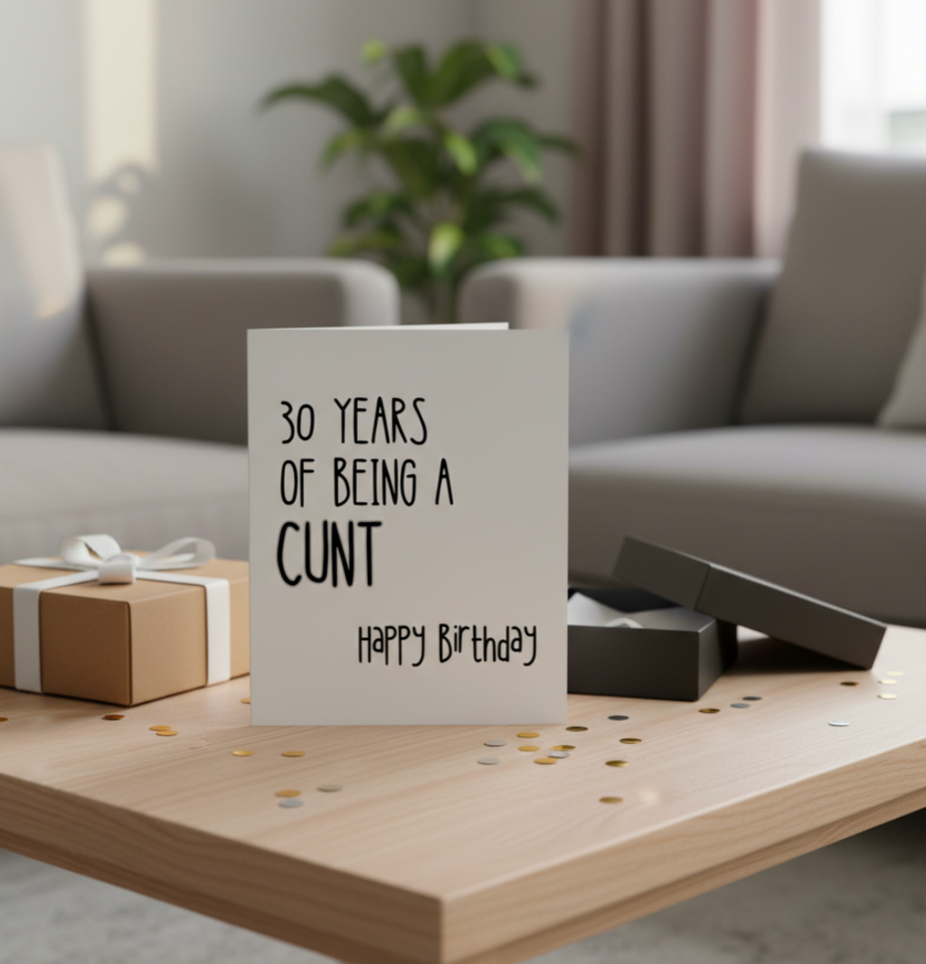 Funny 30th Birthday Card – Square Milestone Card