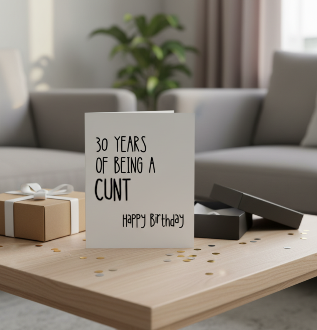 Funny 30th Birthday Card – Square Milestone Card