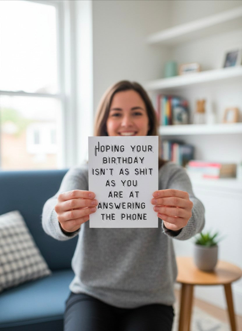 Answering The Phone Birthday Card