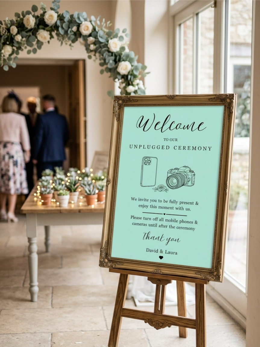 Unplugged Ceremony Wedding Sign