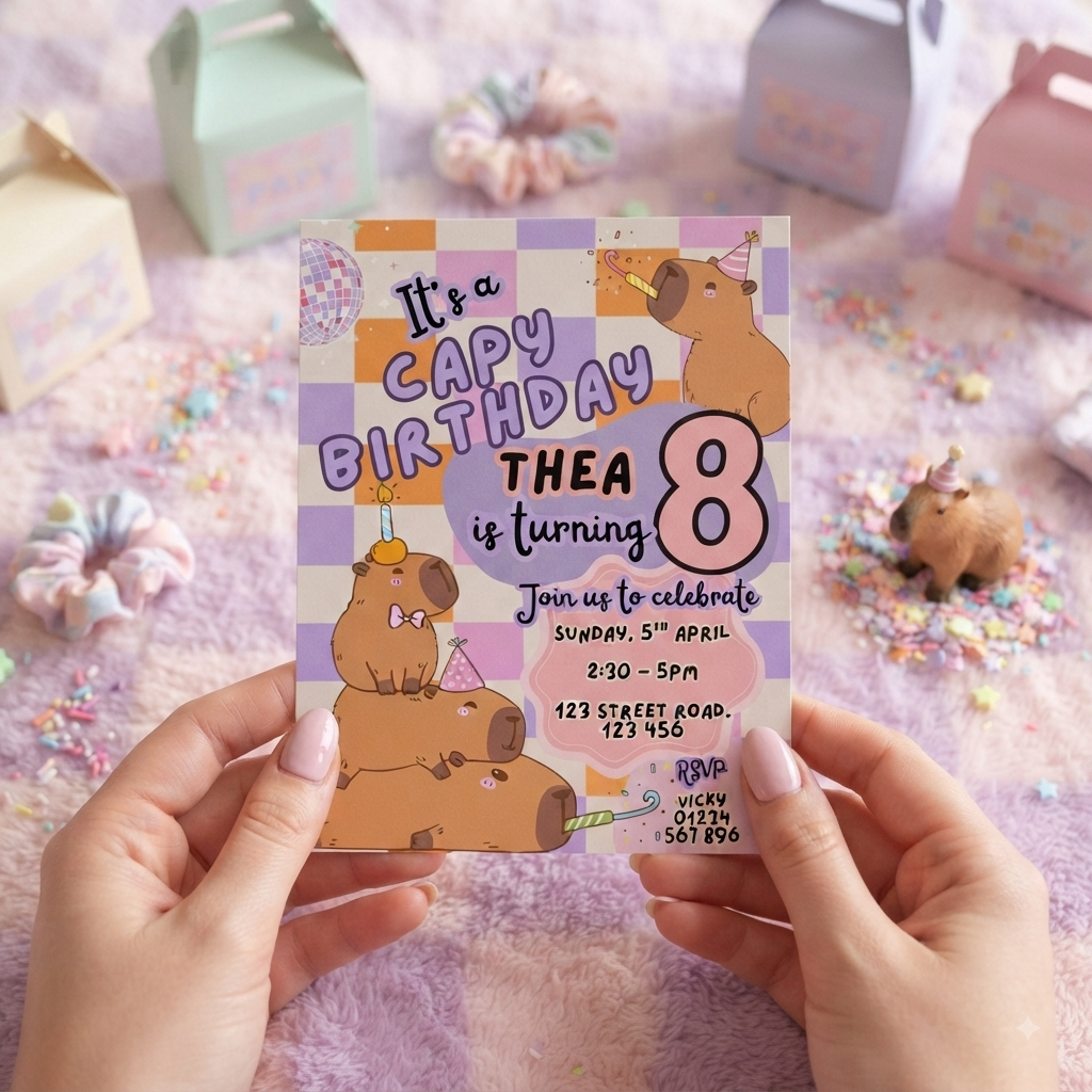 It's a Capy Birthday - Personalised Party Invitations