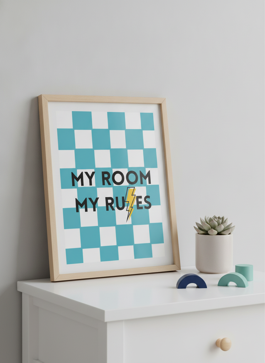 My Room My Rules A4 Print – Essential Wall Art for Every Kid's Den