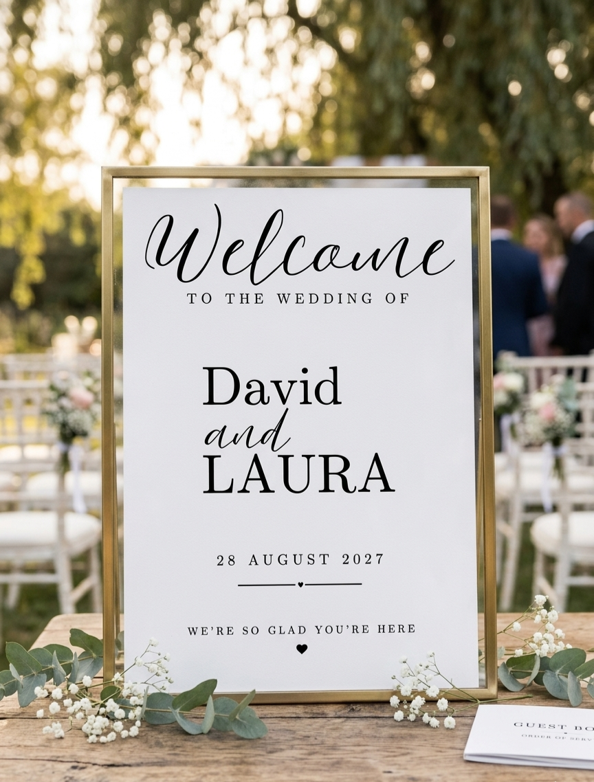 Personalised Wedding Welcome Sign