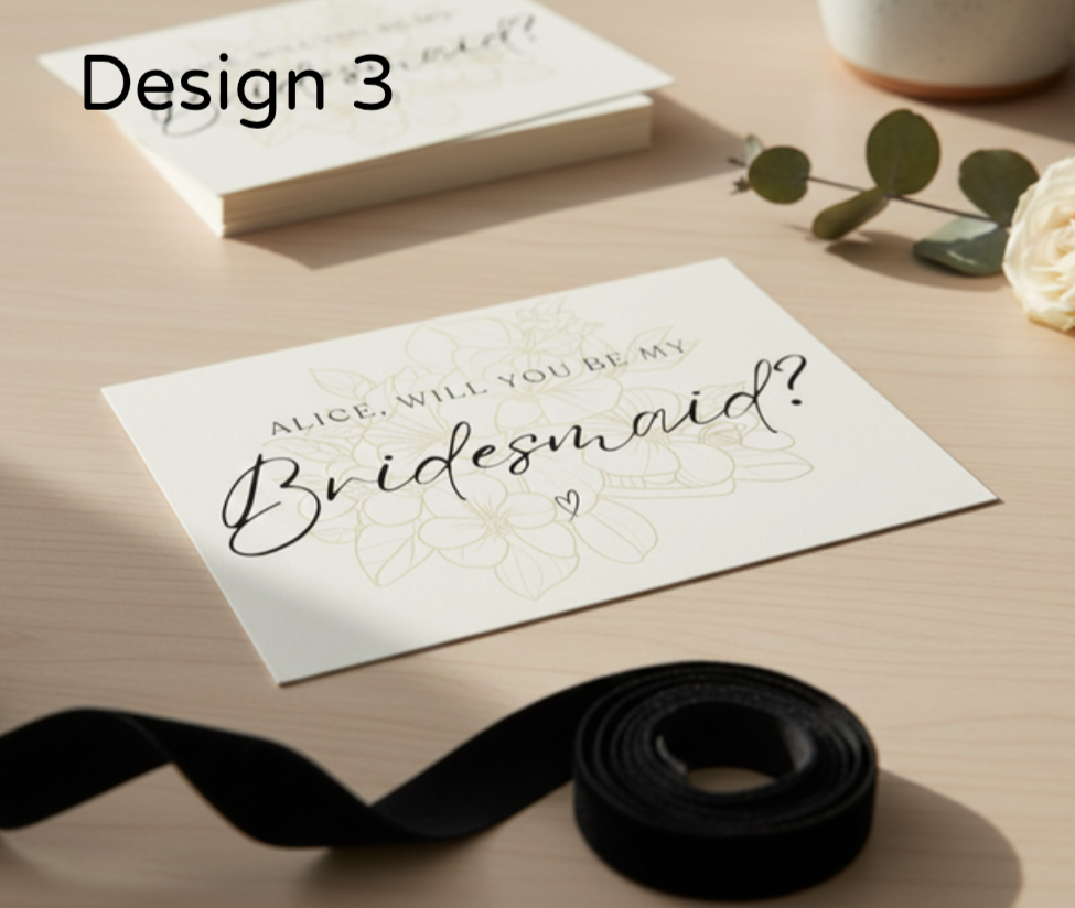 Bridesmaid & Made Of Honour Proposal Cards