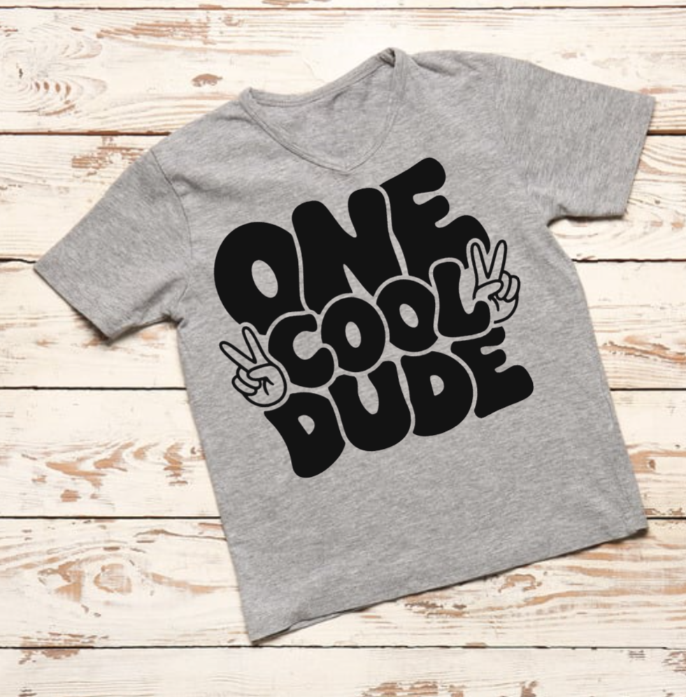 One Cool Dude HTV Decal | Retro Iron-On Vinyl Transfer – 3 Sizes