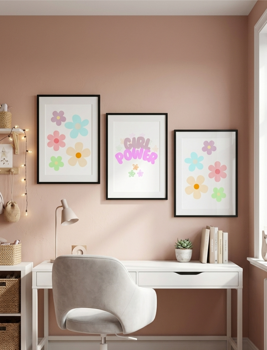 Girl Power Set of 3 Nursery Prints