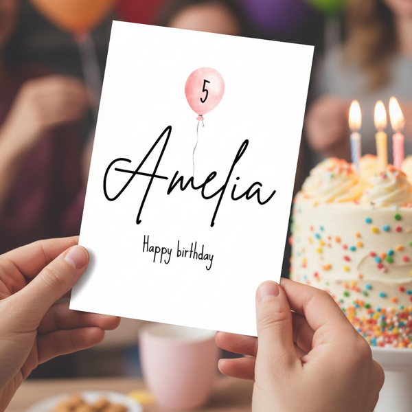 Personalised Named Birthday Balloon Card