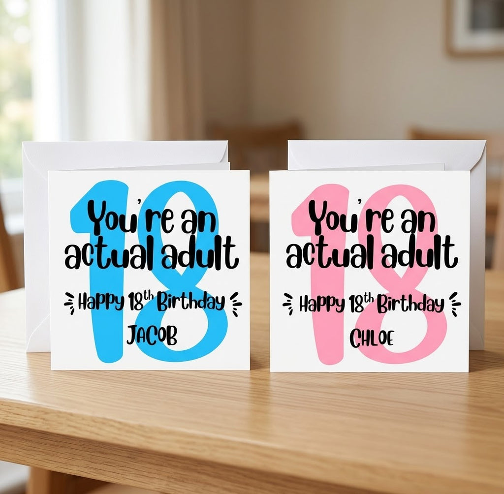 Personalised 'You're an Actual Adult Now' 18th Birthday Card