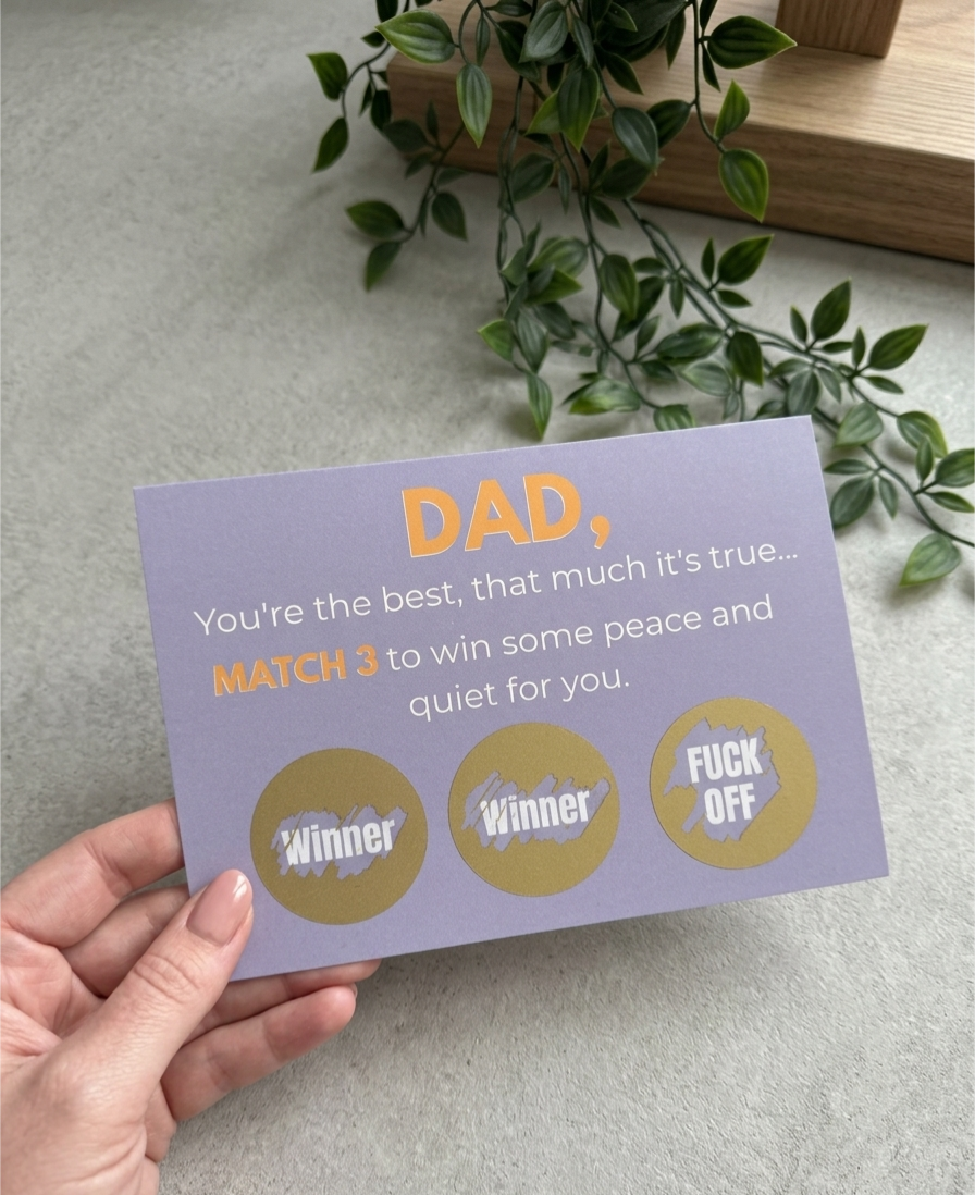 Rude Scratch and Reveal Card for Dad's Birthday/Fathers Day
