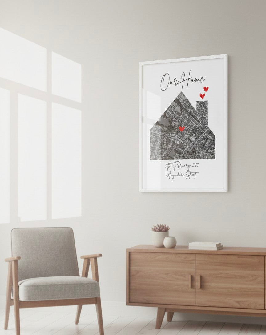 Our Home Personalised Map Print