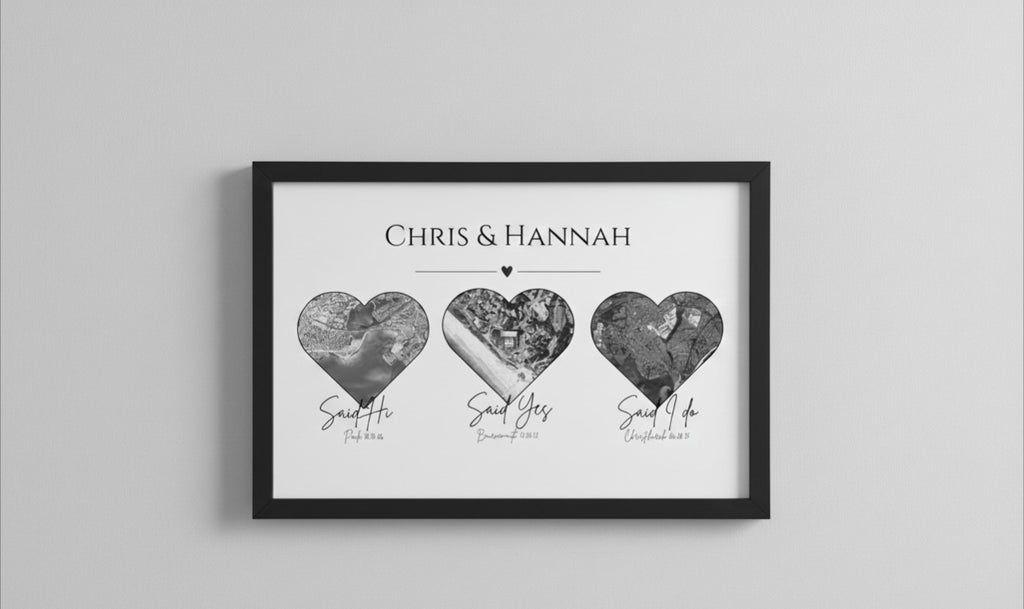 Said HI, Said Yes, Said I Do Personalised Map Print