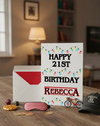 Personalised Birthday Card - Retro Lights Design