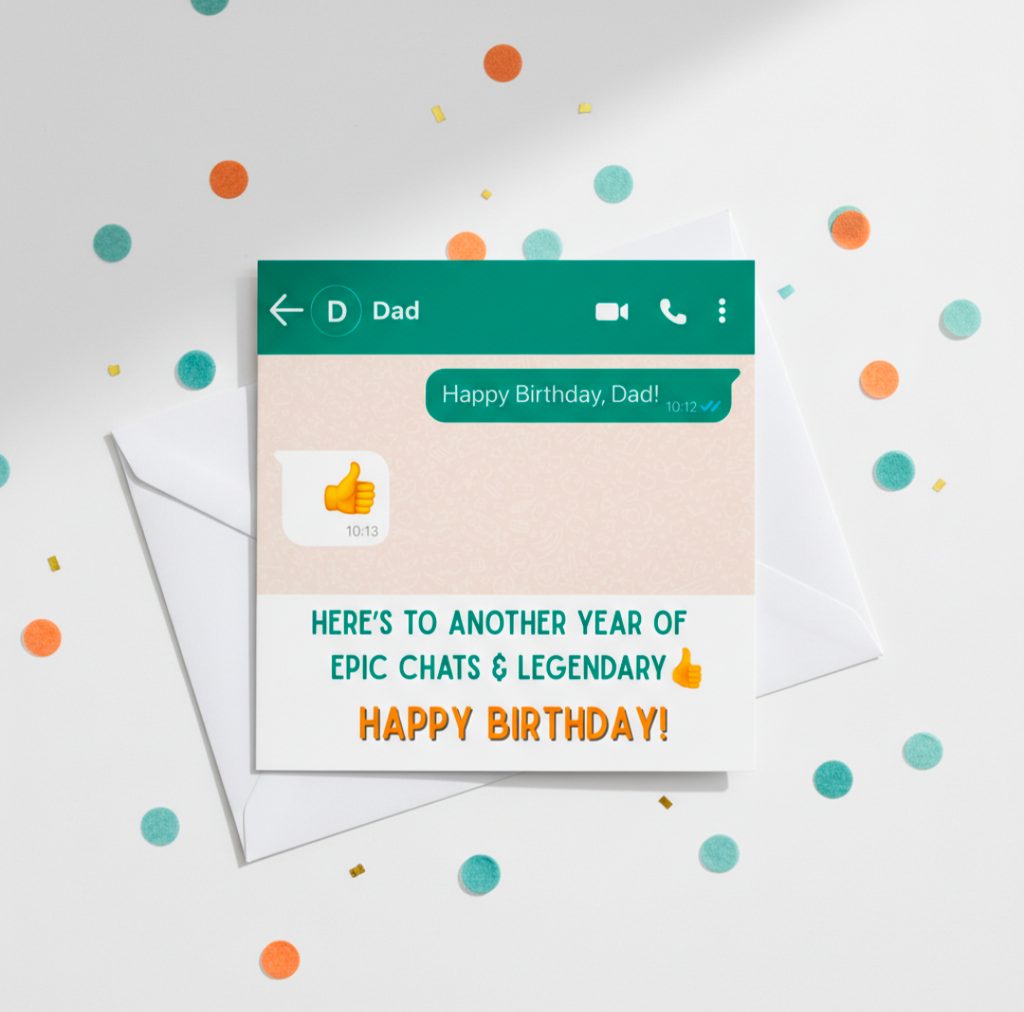 Funny Dad Birthday Card – Message App Style