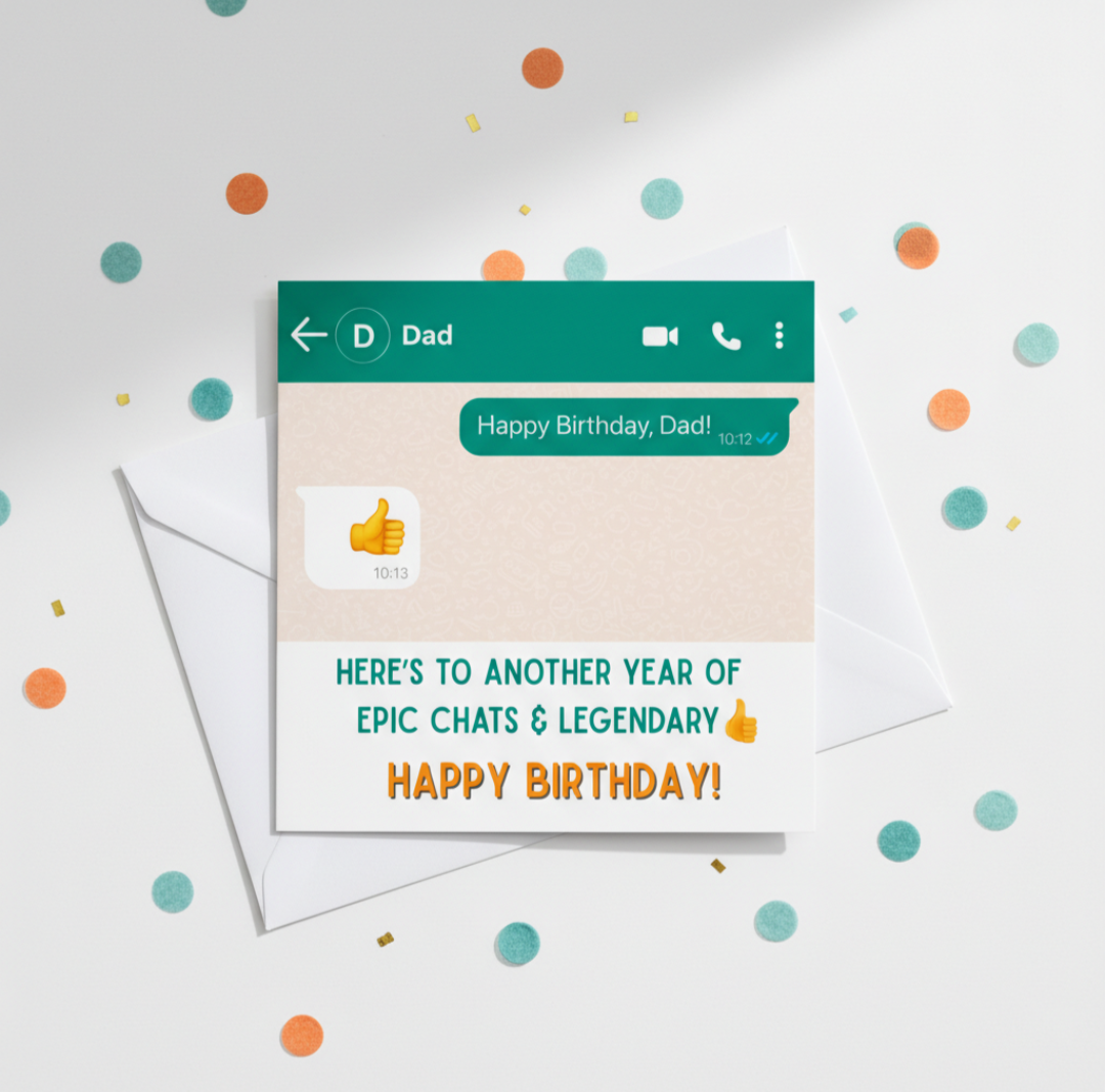 Funny Dad Birthday Card – Message App Style