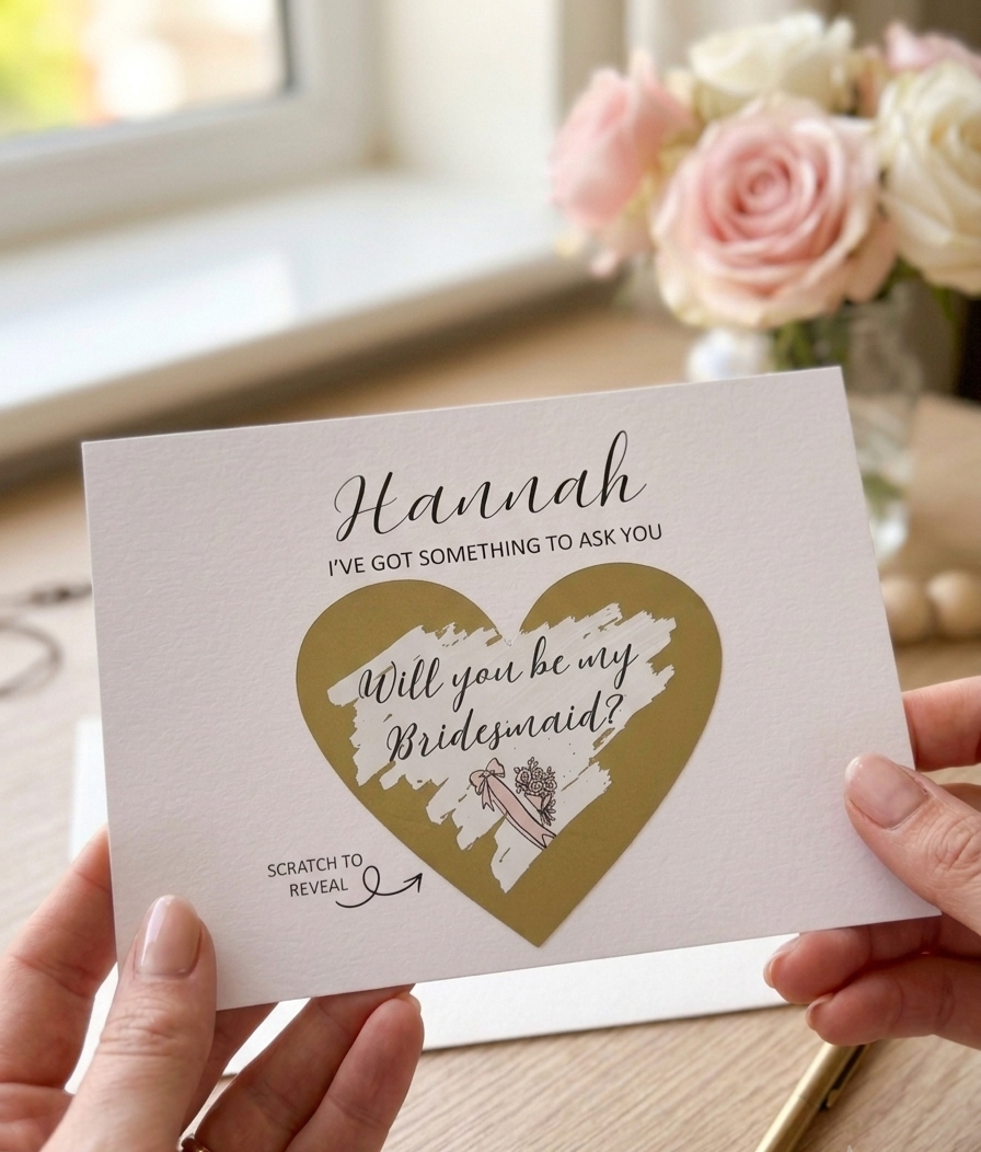 Personalised Bridesmaid Proposal Scratch Card