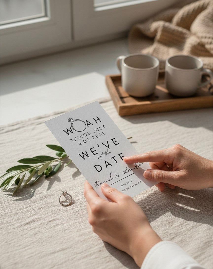 Woah Things Just Got Real - Save The Date Cards