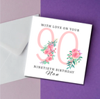 Personalised Floral Birthday Card | Any Age