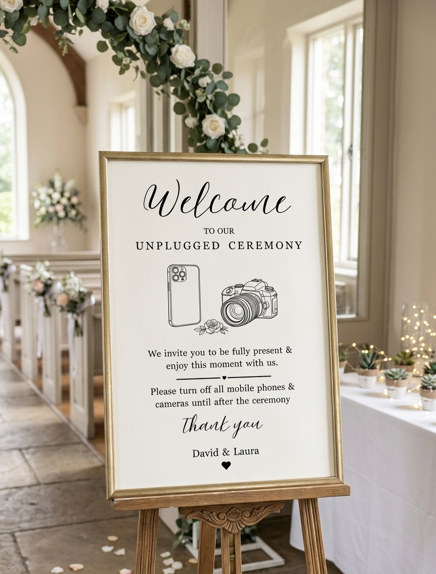 Unplugged Ceremony Wedding Sign