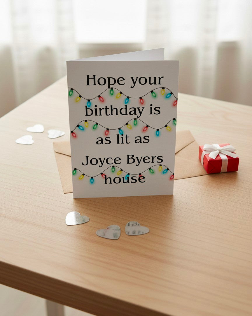 Funny Stranger Things Birthday Card | Lights Design