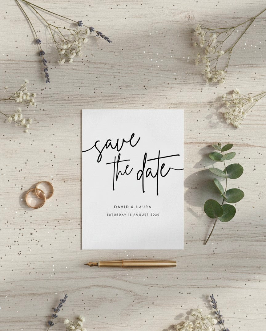 Chic Calligraphy Save the Date