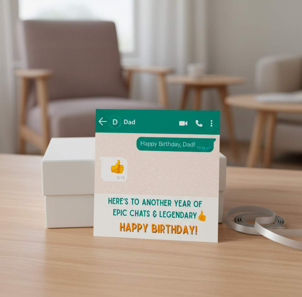 Funny Dad Birthday Card – Message App Style