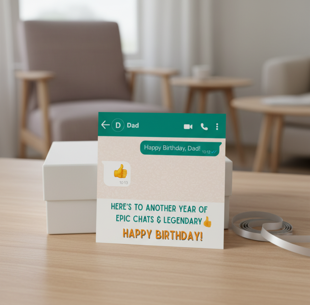 Funny Dad Birthday Card – Message App Style