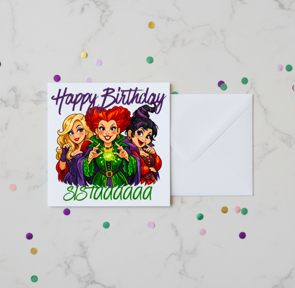 Happy Birthday Sistaaa Witchy Card