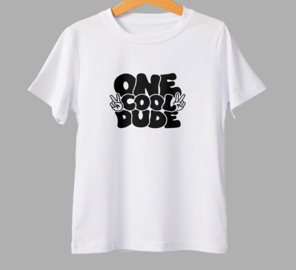 One Cool Dude HTV Decal | Retro Iron-On Vinyl Transfer – 3 Sizes