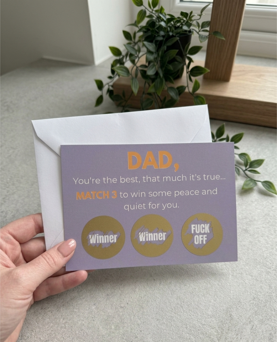 Rude Scratch and Reveal Card for Dad's Birthday/Fathers Day