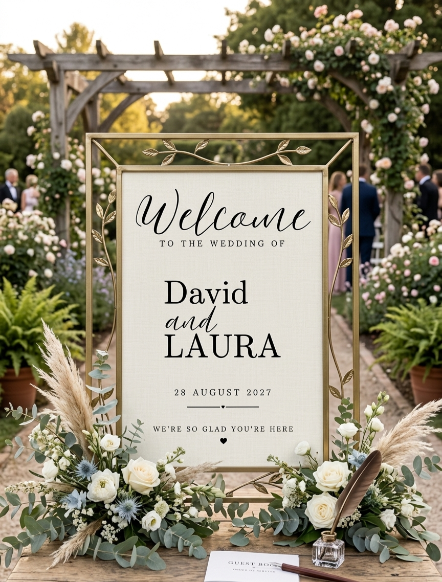 Personalised Wedding Welcome Sign