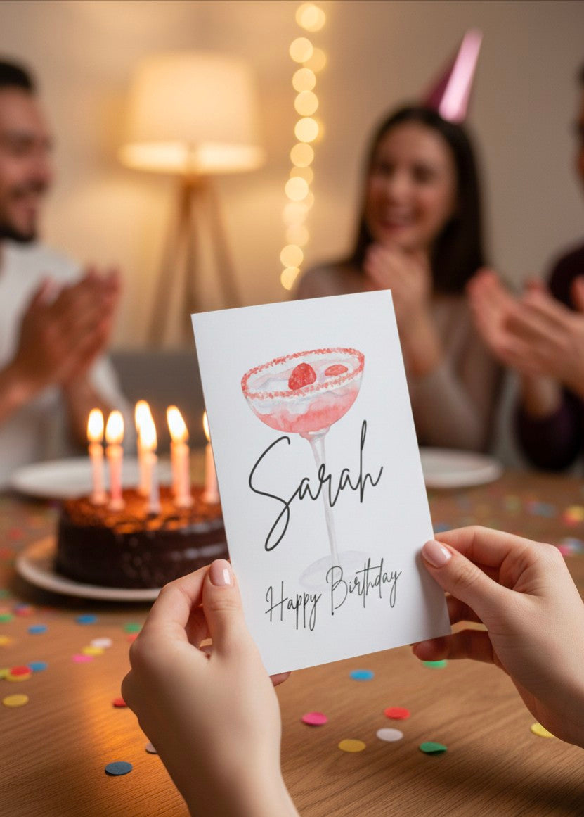 Personalised Cocktail Birthday Card