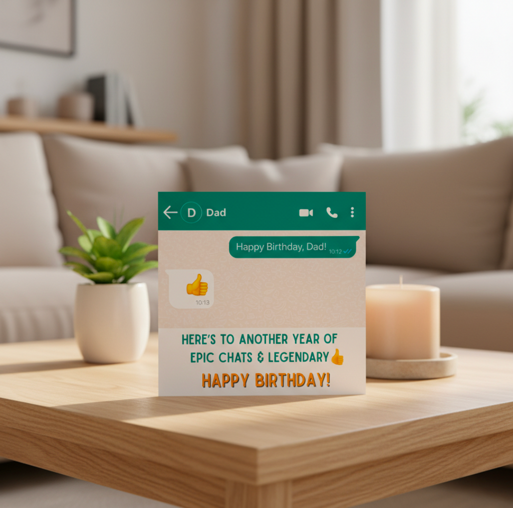 Funny Dad Birthday Card – Message App Style