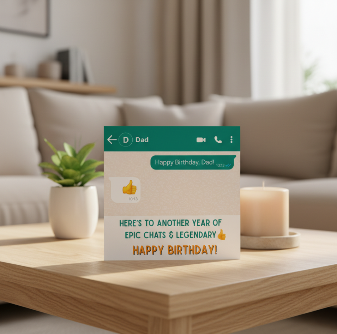Funny Dad Birthday Card – Message App Style