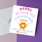 We Love You Thiiis Much Card | Personalised Cute Donut Birthday Card