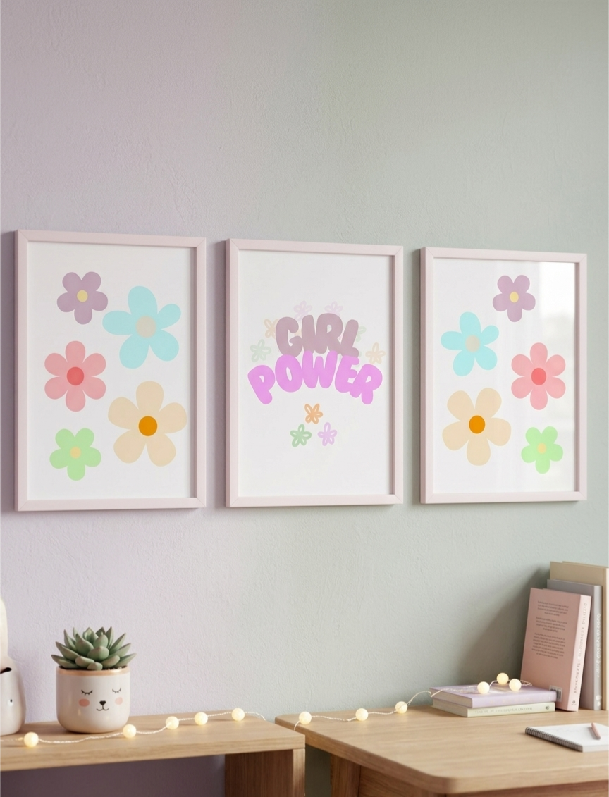Girl Power Set of 3 Nursery Prints