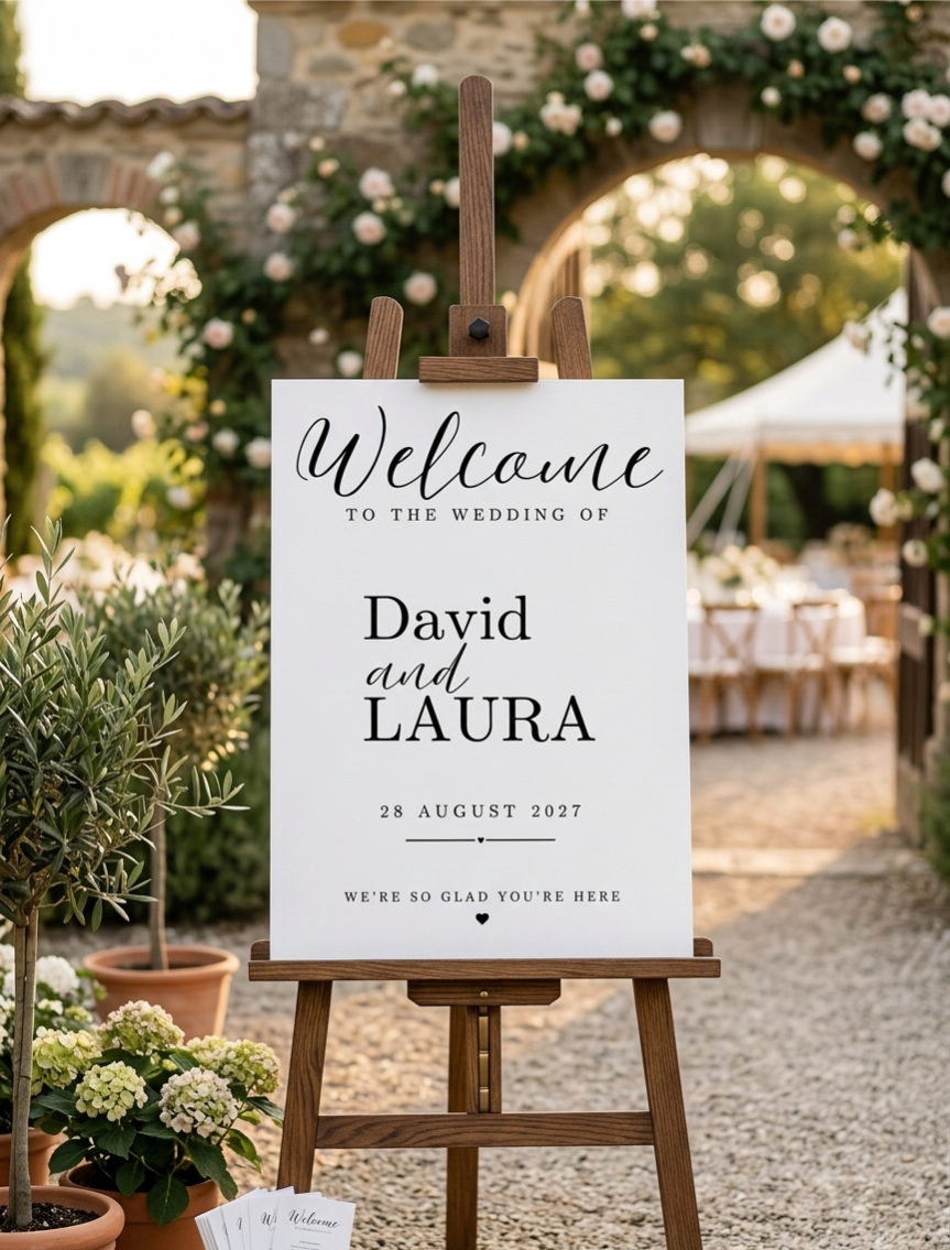 Personalised Wedding Welcome Sign