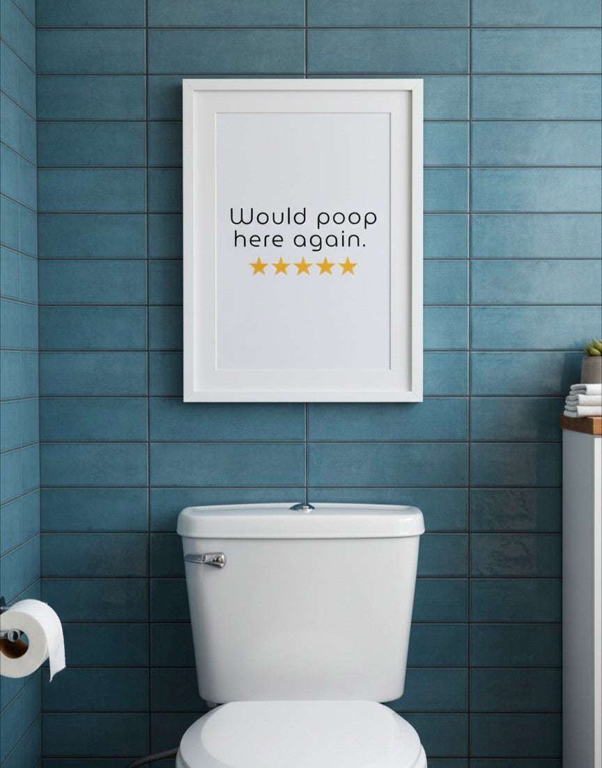 Would poop here again bathroom print