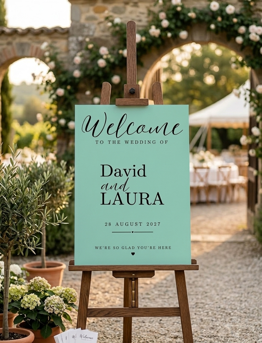 Personalised Wedding Welcome Sign